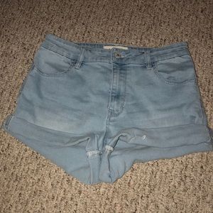 Light blue jean shorts